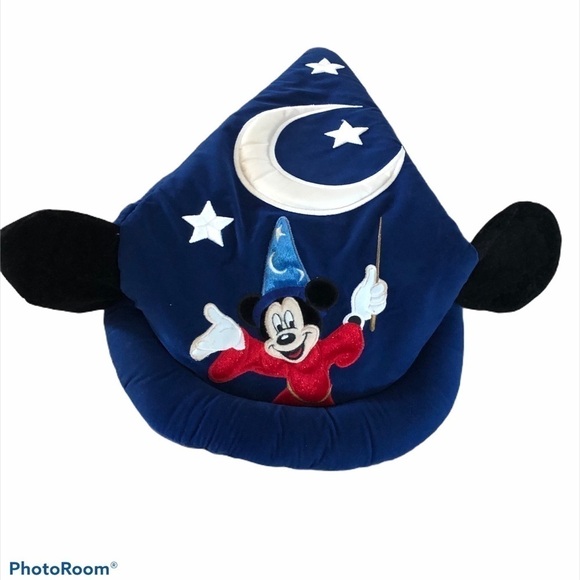 Walt Disney World Mickey Mouse Wizard Hat Blue Velvet Youth Magic Hocus Pocus - Picture 2 of 4